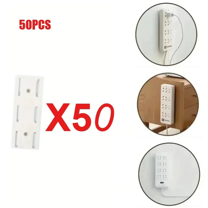Wall Mounted Self Adhesive Power Strip Fixer Removable Cable Organizer Desktop Socket Holder for Office Home