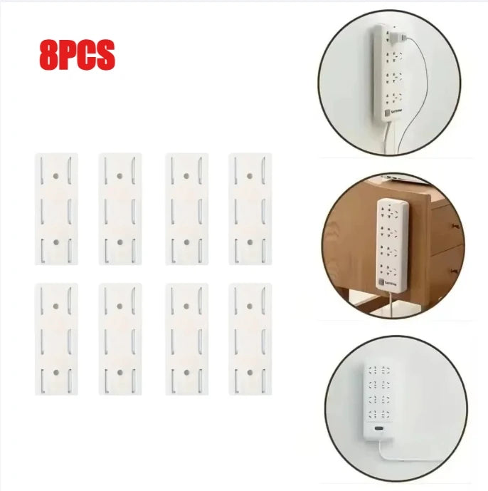 Wall Mounted Self Adhesive Power Strip Fixer Removable Cable Organizer Desktop Socket Holder for Office Home